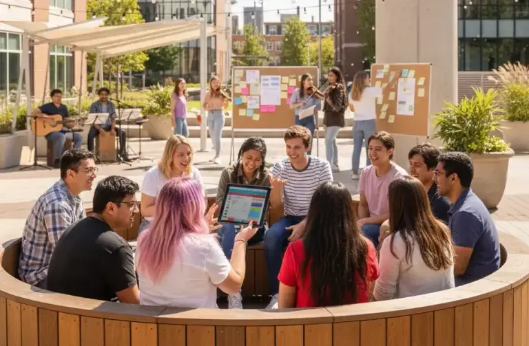 Students at an event