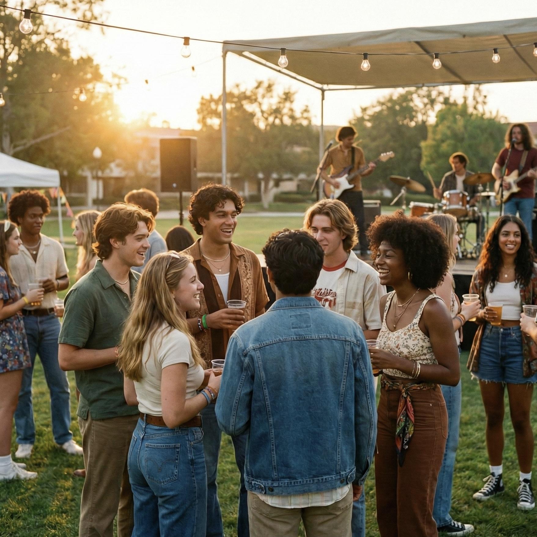 Students connecting at a casual event